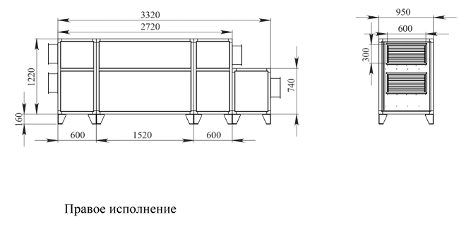 Габаритные и присоединительные размеры 3700 Lux RP PB